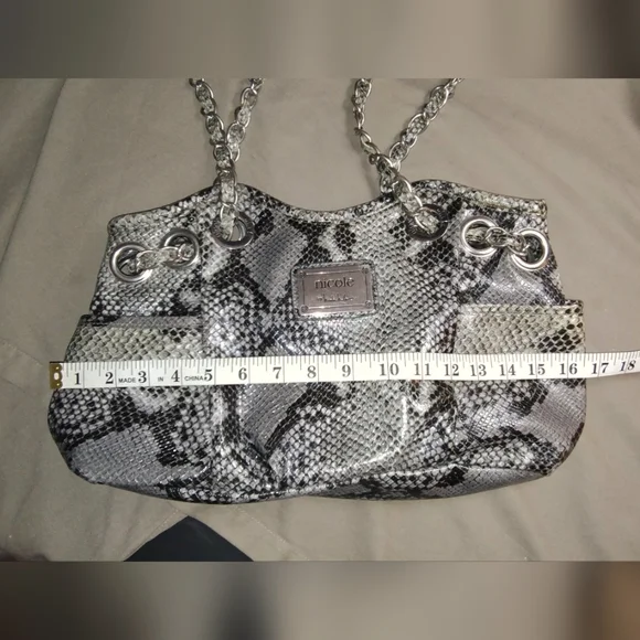 NICOLE BY NICOLE MILLER SNAKESKIN EMBOSSED BAG - Picture 16 of 16